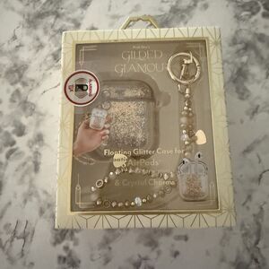 AirPods Floating Glitter Case & Crystal Charms For Generations 1 & 2 Pink Sky￼